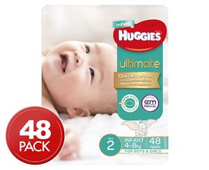 Huggies Ultimate Infant Size 2 4-8kg Nappies 48pk