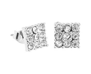 Iced Out Bling Earrings Box - 3x3 SQUARE silver 8mm - Silver