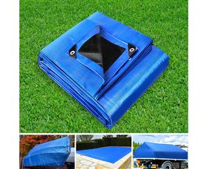 Instahut 3.6x7.3m Canvas Tarp Poly Camping Tarps Tarpaulin Heavy Duty Cover Tent