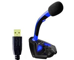 KLIM Voice Desktop USB Microphone for Computer Laptop Mac and PS4 - Blue