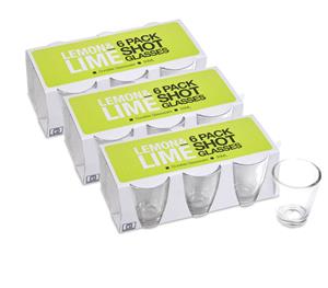 Lemon & Lime Set of 18 Clear Shot Glass Cup 30ml