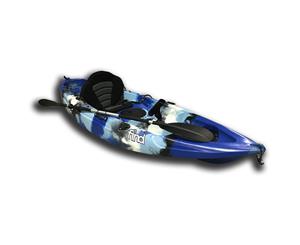 MELBOURNE FIND Stealth 2.7 Fishing Kayak Sky Camo Single 5 Rod Holders Deluxe Seat Paddle - Blue