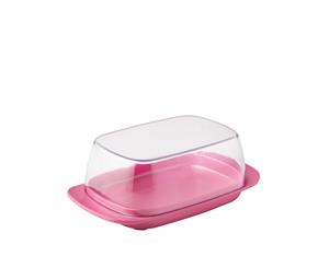 Mepal Plastic Butter Dish Clear with Nordic Rose Base