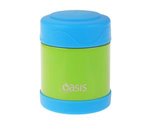 Oasis Kids Food Jar Stainless Steel 300ml - Green with Blue Lid