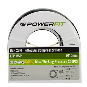 PowerFit 20m Fitted Air Compressor Hose Air Tool Fitting