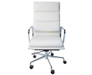 Replica Eames High Back Soft Pad Executive Desk / Office Chair - White