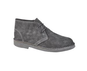 Roamers Mens Real Suede Unlined Desert Boots (Grey) - DF111