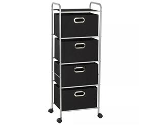 Shelving Unit with 4 Storage Boxes Steel and Non-woven Fabric Organiser