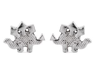 Short Story Stegosaurus Earrings - Silver