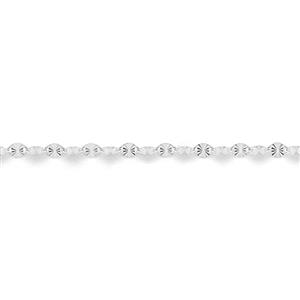 Silver 26cm Diamond Cut Link Anklet