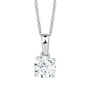 Solitaire Pendant with a 1 Carat Diamond in 18ct White Gold