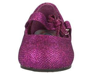 Spot On Childrens/Toddlers Girls Glitter Bow Strap Shoes (Purple) - KM160