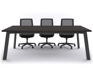 Switch Boardroom Table - Black Frame [2400L x 1200W] - Wenge
