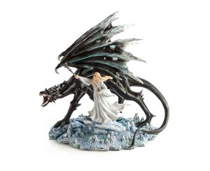 White Wizard with Black Dragon Figurine