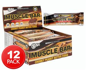 12 x BSc NitroVol Muscle Protein Bar Peanut Butter Fudge 80g