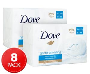 2 x 4pk Dove Gentle Exfoliating Beauty Soap Bar 100g