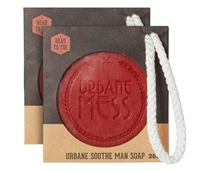 2 x Urbane Mess Soothe Man Soap Cedar Oil & Sandalwood 200g