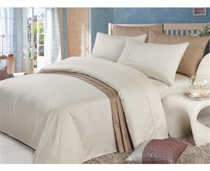 2000TC Five Star Luxury Double Bed Quilt cover set -Ivory