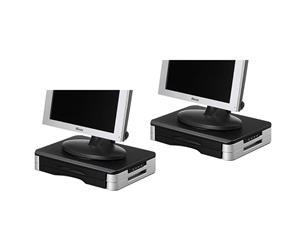 2PK Cumberland Adjustable 39cm Monitor/Printer Stand w/Storage Drawers/USB port