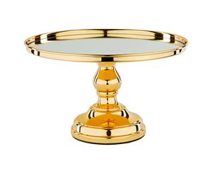 30 cm (12-inch) Round Mirror-Top Cake Stand | Gold Plated | Le Gala Collection