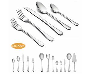 68-piece Silverware Set with Serving Pieces Flatware Utensils Service for 12