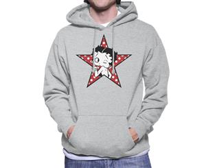 Betty Boop Polka Dot Star Men's Hooded Sweatshirt - Heather Grey