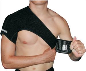 BodyAssist Sports Thermal Shoulder Brace Support Compression Heat Strap Wrap - Right Black