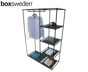 Box Sweden 5-Shelf Wardrobe Organiser w/ Hanging Rack