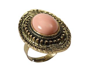 Bristol Novelty Unisex Adults Stone Ring (Gold/Pink) - BN1669