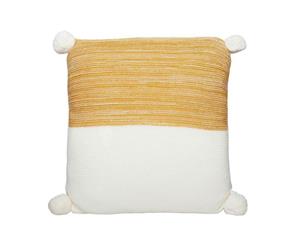 Calgary Knitted Pom Pom Cushion 50X50Cm - Mustard