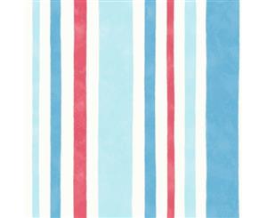 Carousel Wide Stripe Wallpaper Blue / Red Fine Decor DL21141