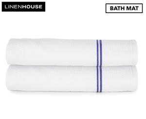 Collette Dinnigan by Linen House Riviera Bath Mat 2-Pack - White/Blue