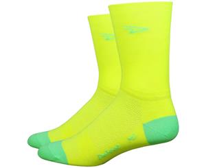 DeFeet D-Logo 5" Hi Viz Aireator Bike Socks Neon Yellow/Neon Green