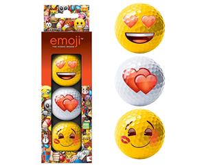 Emoji Love Pack Of 3 Golf Balls Multi