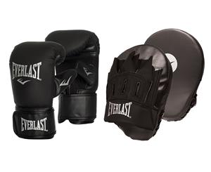Everlast Tempo Bag Boxing Glove & Mitt Combo Set - Black