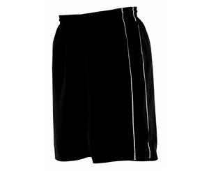 Finden & Hales Childrens Unisex Contrast Sports Shorts (Black/Black/White) - RW459