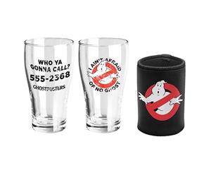 Ghostbusters Schooners & Can Cooler Stubby Holder Gift Set