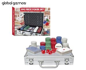 Global Gizmos 200-Piece Poker Set In Aluminium Case
