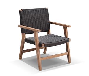 Hamilton Outdoor Wicker And Teak Timber Arm Chair - Teak Timber Tortoise Shell - Outdoor Chairs