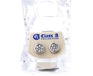 Iced Out Bling Earrings Box - ROUND - Silver