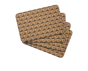 Ladelle Danni Cork Placemat 4pk Charcoal Printed
