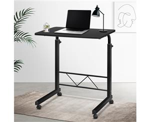 Laptop Desk Computer Table Stand Mobile Adjustable Sit Stand Desk Wooden Bed Bedside Portable Sofa Bedroom Study Office Desks w/ Wheels Black