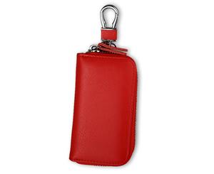 Leather Car Keychain/Key Holder - Red
