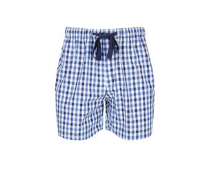 Men's Blue Check Sleep Shorts