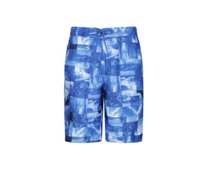 Mountain Warehouse Mens Durable 100% Polyester Ocean Printed Boardshorts - Pale Blue