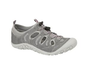 Pdq Womens/ Ladies Padded Leather Toggle Sport Sandal (Grey) - DF1631