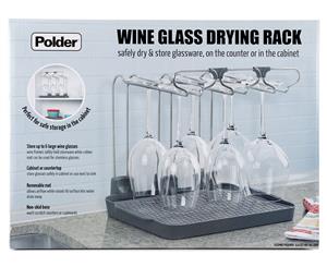 Polder Wine Glass Drier/Storage Rack - Grey