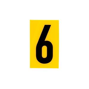 Sandleford 60 x 35mm 6 Yellow Cut Out Self Adhesive Numeral