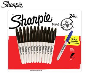 Sharpie Fine Point Permanent Markers 24+1 Pack - Black
