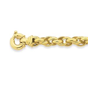 Solid 9ct Gold 19.5cm Triple Oval Belcher Bracelet